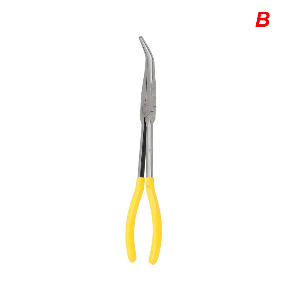DIY Extra Long Nose Pliers Straight Bent Tip Mechanic Equipment Hand Removal Tools Spanner Clips Auto Care Kit Car Accessories