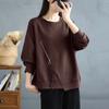Autumn and Winter Loose Long-sleeved T-shirt Base Shirt Design Sense of Niche Irregular Round Neck Sweatshirt for Women