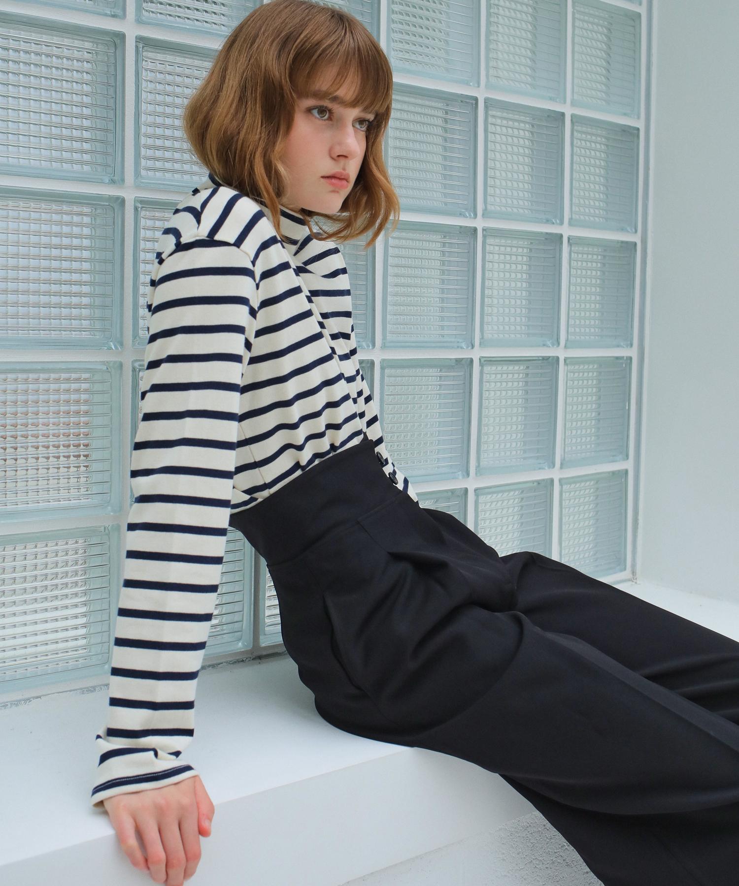 Paul And Alice Stripe Turtleneck / 4Colors Burgundy/Free