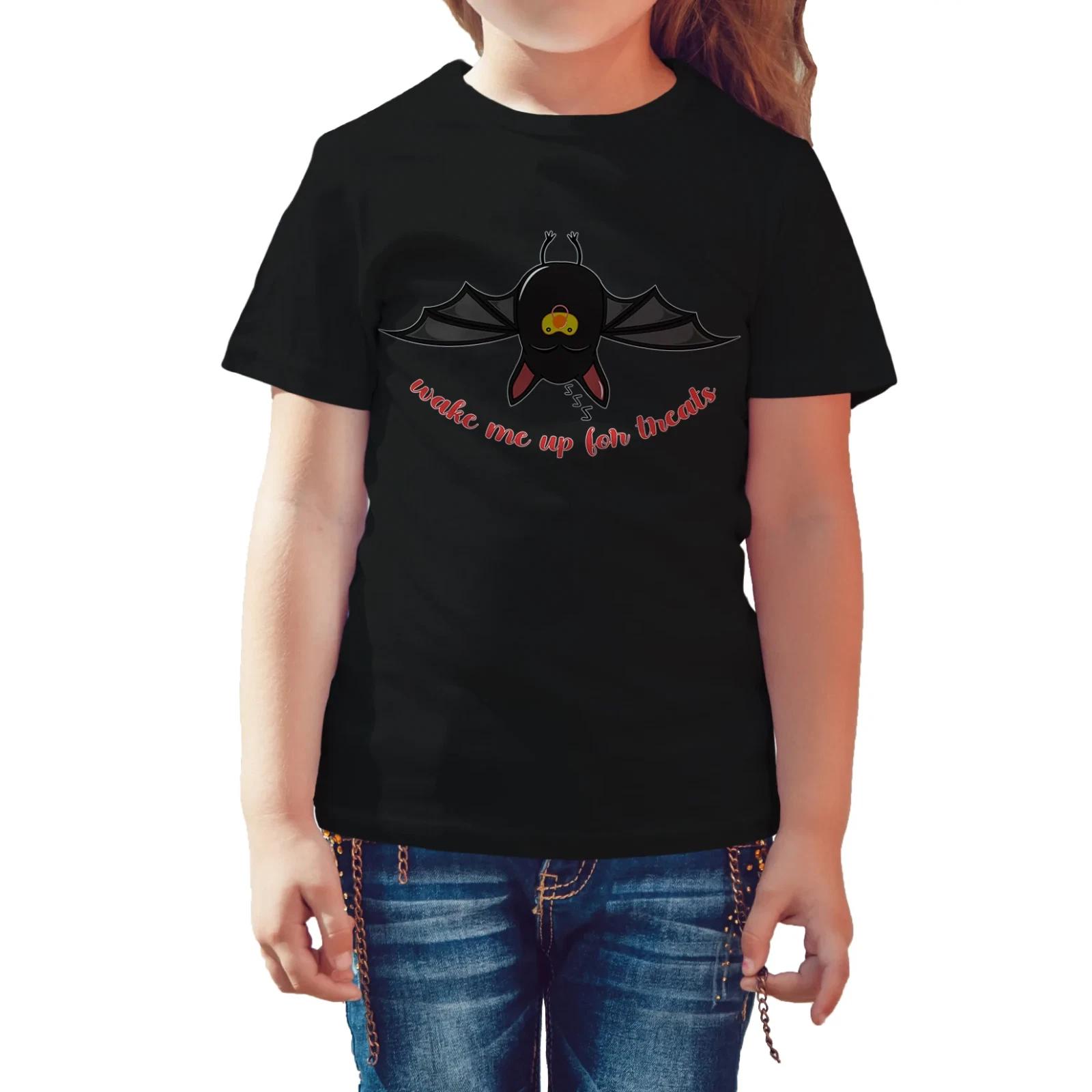 

Halloween Hipster Wake Me Up For Treats Official Kid s T-shirt (Black) 120