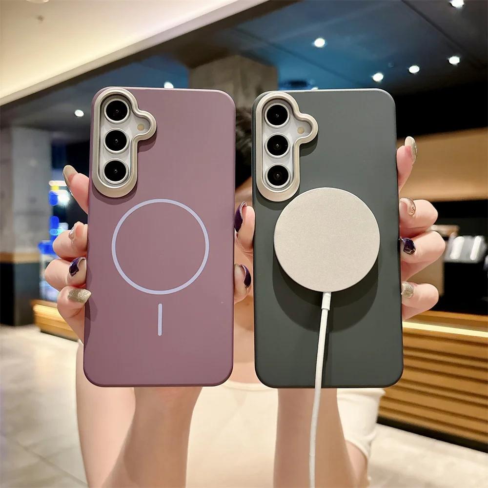 Hard PC Phone Case For Samsung Galaxy A56 A55 A54 A53 A52 A36 A35 A34 A25 A24 A23 A17 A16 A15 A13 Magsafe Wireless Charge Cover