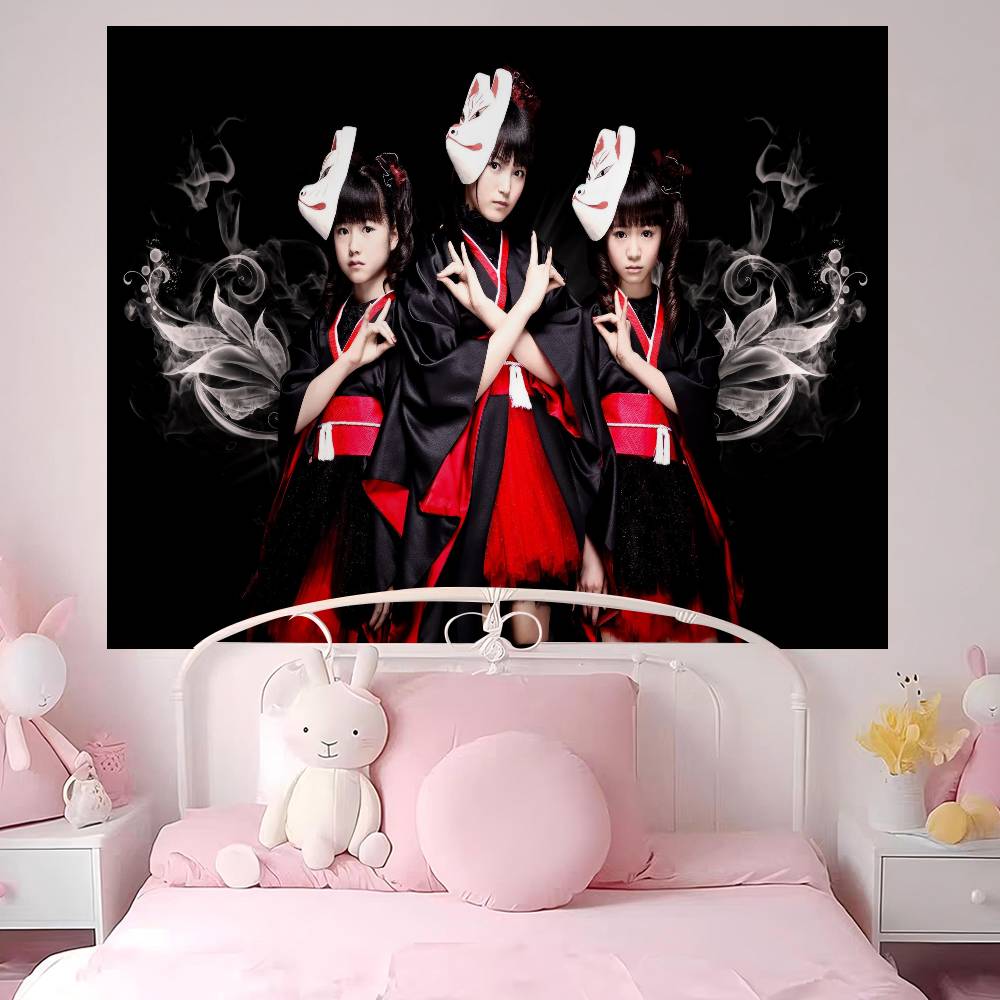 Classic Kawaii Metal Band B-Babymetal Colorful Tapestry Wall Hanging Cheap Hippie Wall Hanging Bohemian Wall Tapestries