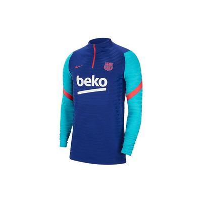 FC Barcelona Sezóna 20-21 Tréninkový top s dlouhým rukávem a polovičním zipem, barevný blok, pánské topy, modrá CW1382-456