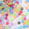 ZW10 50pcs 10mm Plating Color Flower Bright Acrylic Beads Spacer Beads Jewelry Making DIY Bracelet Exquisite Trend Wholesale