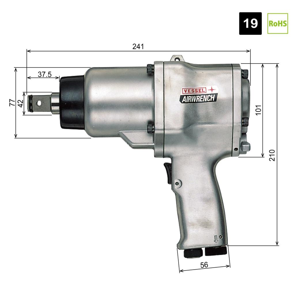 VESSEL Air Impact Wrench Single Hammer GT-2000P
