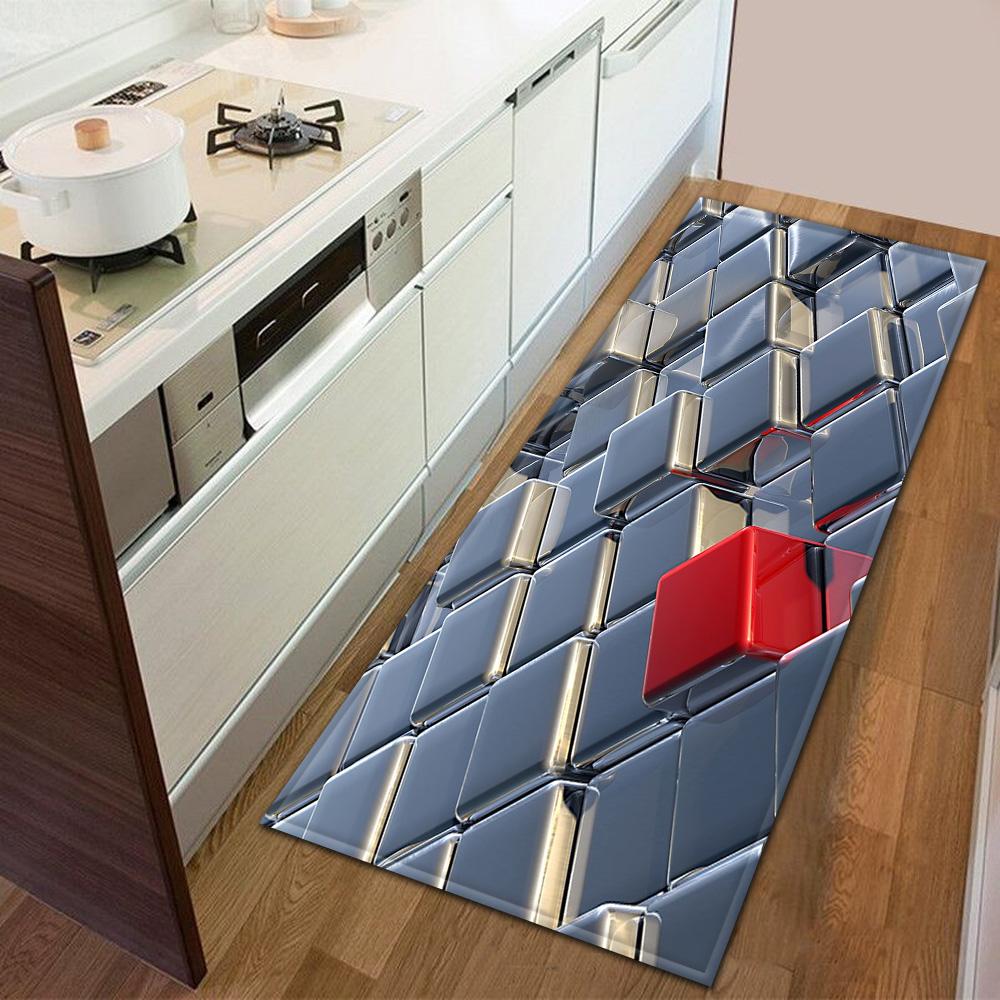 Entrance Door Mat Kitchen Bedroom Carpet Non-slip Floor Corridor Balcony Carpet Modern Printed Pattern Floor Mat