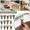 Glasblumen in Vase, Glasblumen in Vase mit Stielen, 7 Farbige Miniatur-Glasblumen, Glasblumenstrauß zum Muttertag