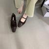 2025 French Retro Thick Heel New Shoes Mao Mao Shoes Outer Wear Spring and Autumn Word with Low Heel Mary Jane Single Shoes Women