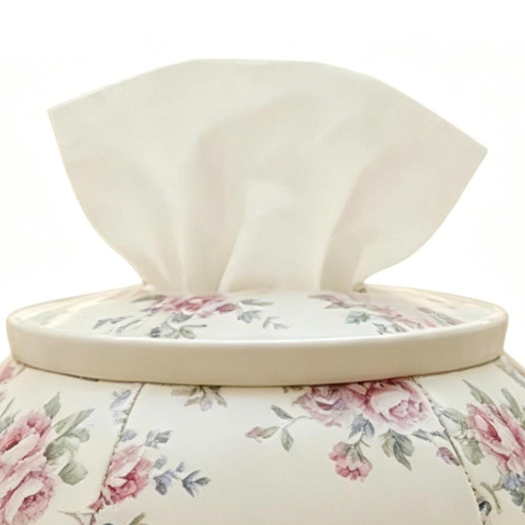 Tissue Box Cover Floral Teapot Shape Napkin Storage Case Decorative Tissue Box Covers For Home Bathroom Kitchen Office Bedroom