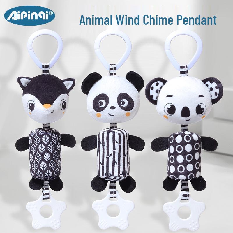 

Aipinqi Soothing Baby Mobile: Black & White Plush Stroller Pendant for 0-3 Year Olds