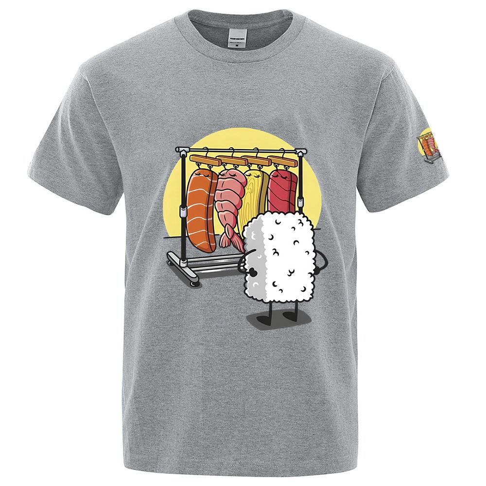 Original Design Unisexs Funny Sushi Wardrobe Shirt Round Neck Short Sleeve TShirt Summer New Plush Fashion EyeCatching Top