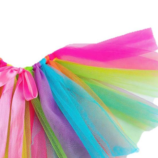 Chicken Tutu Skirt Rainbow Pet Skirt Gauze Tutu Skirt with Ribbon Ties for Your Hens Ducks Geese Small Dogs Holiday Outfit