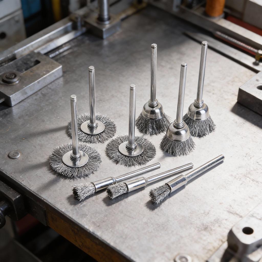 9 Stück/Set Edelstahl Drahtbürste Drahtrad Rotationswerkzeug Rostentfernung Polieren Reinigungsbürste für Metall Entrosten Schleifen