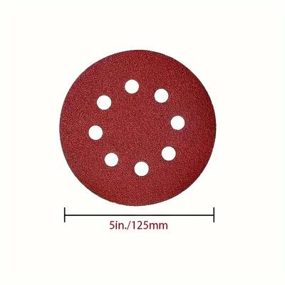 100Pcs 5-inch 8-hole Sandpaper Sheet, 60 120 240 400 600 800 1000 1200 1500 2000 Sandpaper, Round Sandpaper Machine Sandpaper