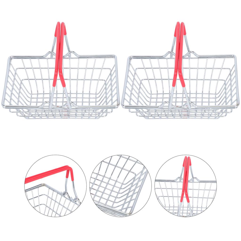 2 Pcs Snack Basket Stainless Steel Food Container Bar Supply Holder Trays Restaurant Storage Fried Practical Snacks Tool