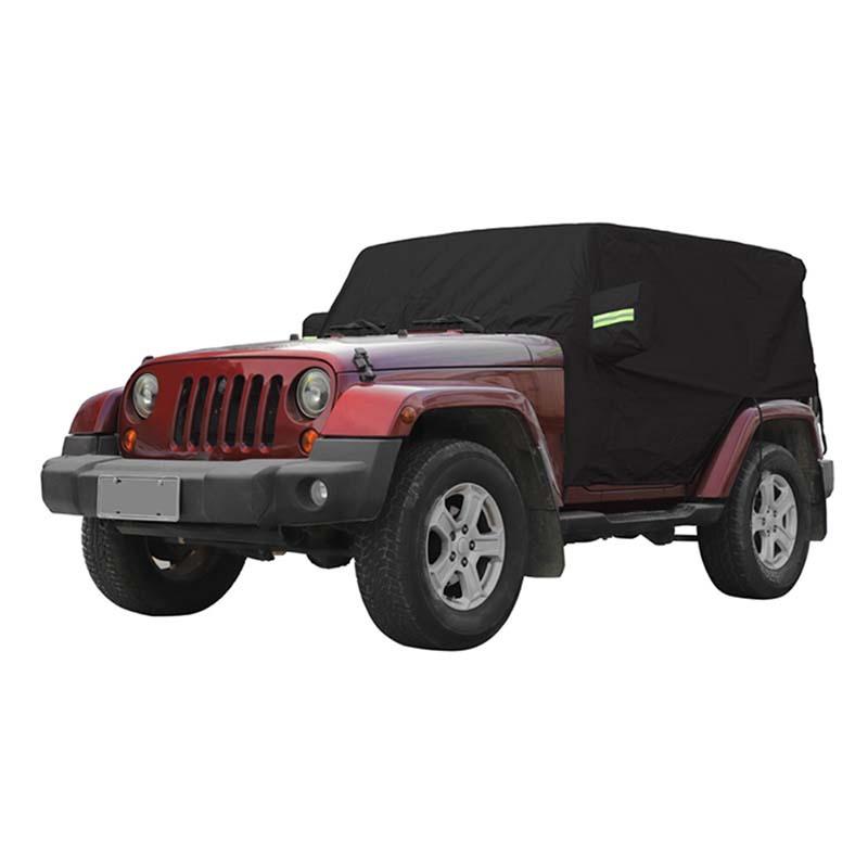 

Водонепроницаемый всепогодный солнцезащитный козырек на лобовое стекло, кожаный автомобильный чехол, подходит для Jeep Wrangler JK JL, 2-дверная версия, внешние аксессуары чёрный