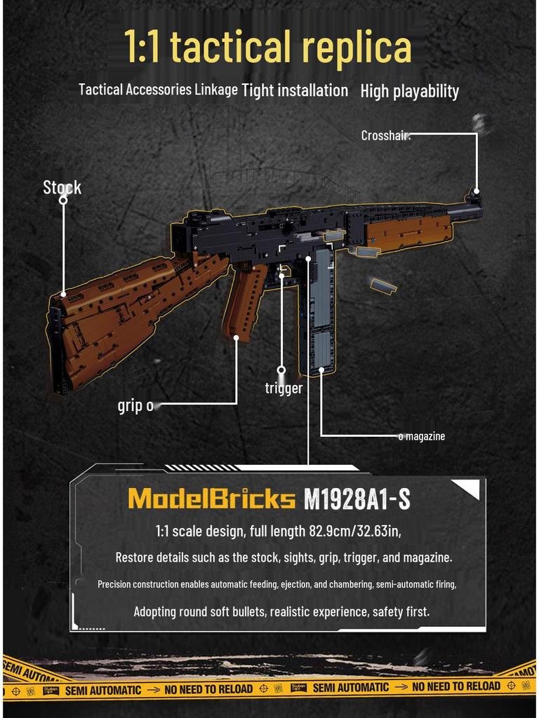 Xiao Luban AKM416 Assault Rifle Building Block Toy - Birthday Gift for Boys