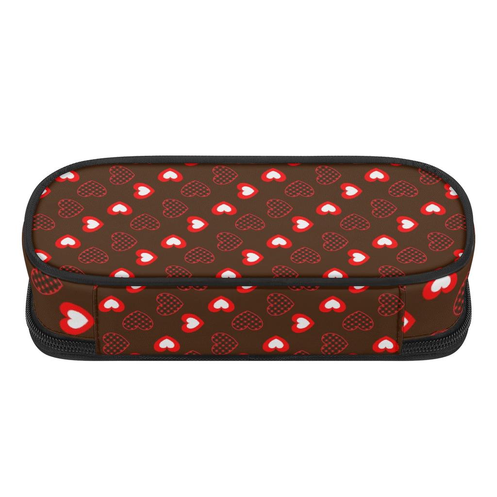 Pen Case Casual Wear Resistant Polyester Zipper Closure with Main Compartment Mesh Pocket and Pen Slots for Middle School Students