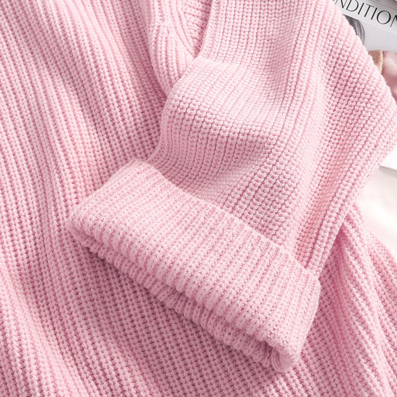 Fashion Blogger Style Pink Age-Defying Pullover Sweater - Loose Fit Soft Knit Cardigan
