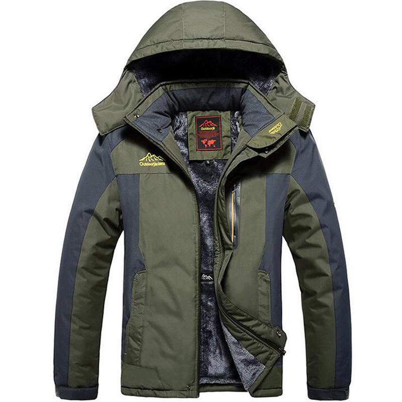Men's Winter Windproof Fishing & Mountaineering Jacket - Plus Velvet, Cold Resistant, Thickened Outdoor Assault Suit