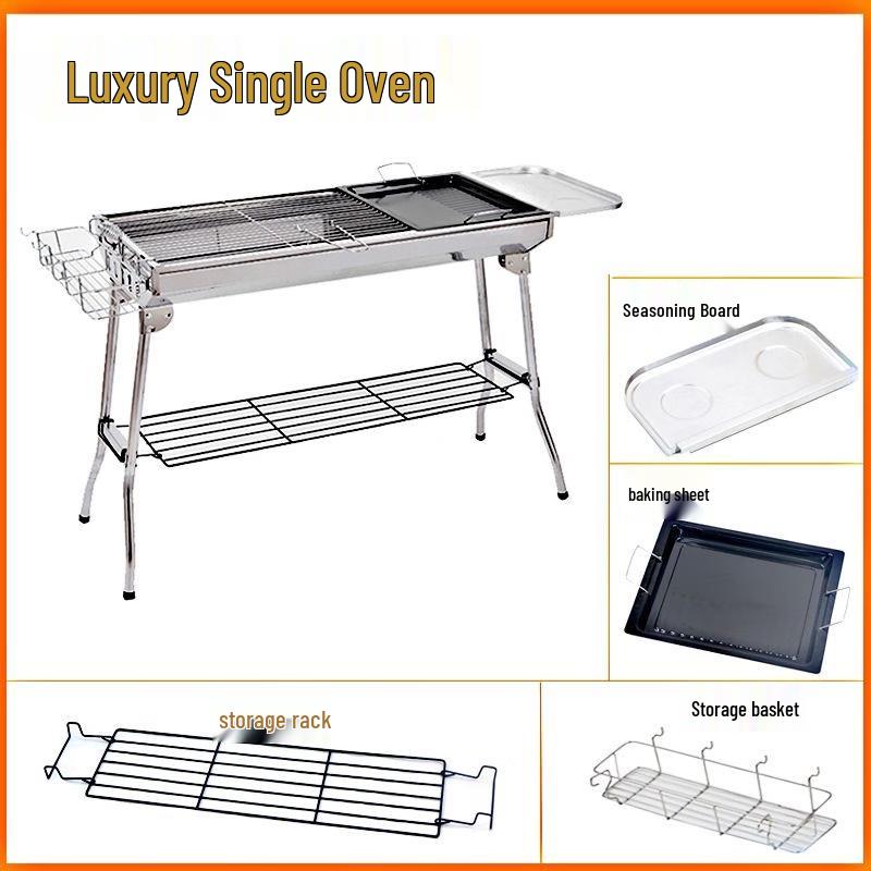 Aaridy Stainless Steel BBQ Grill Combo LB-0015