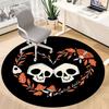 1pc Skulls Heart Office Round Area Rug,  Mat Suitable For Office, Under Office Chairs Bedroom Living Room Home Decor, Room Deco