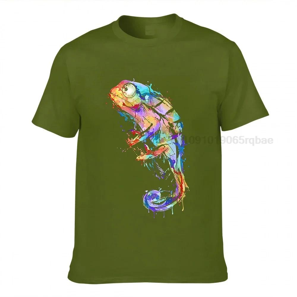 Chameleon Tshirt For Unisex Novelty Vaporwave T Shirt Summer Cotton Great Tshirt Gift Reptile Animal Tees