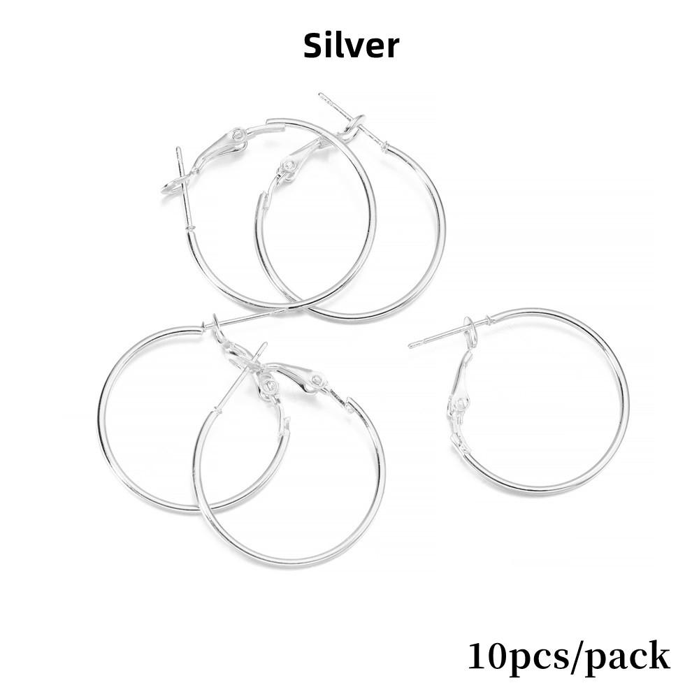 10-50pcs/lot 20 25 30 35 40 mm Hoops Earring Big Circle Hanging Earrings Findings For DIY Jewelry Making Accessories Supplies