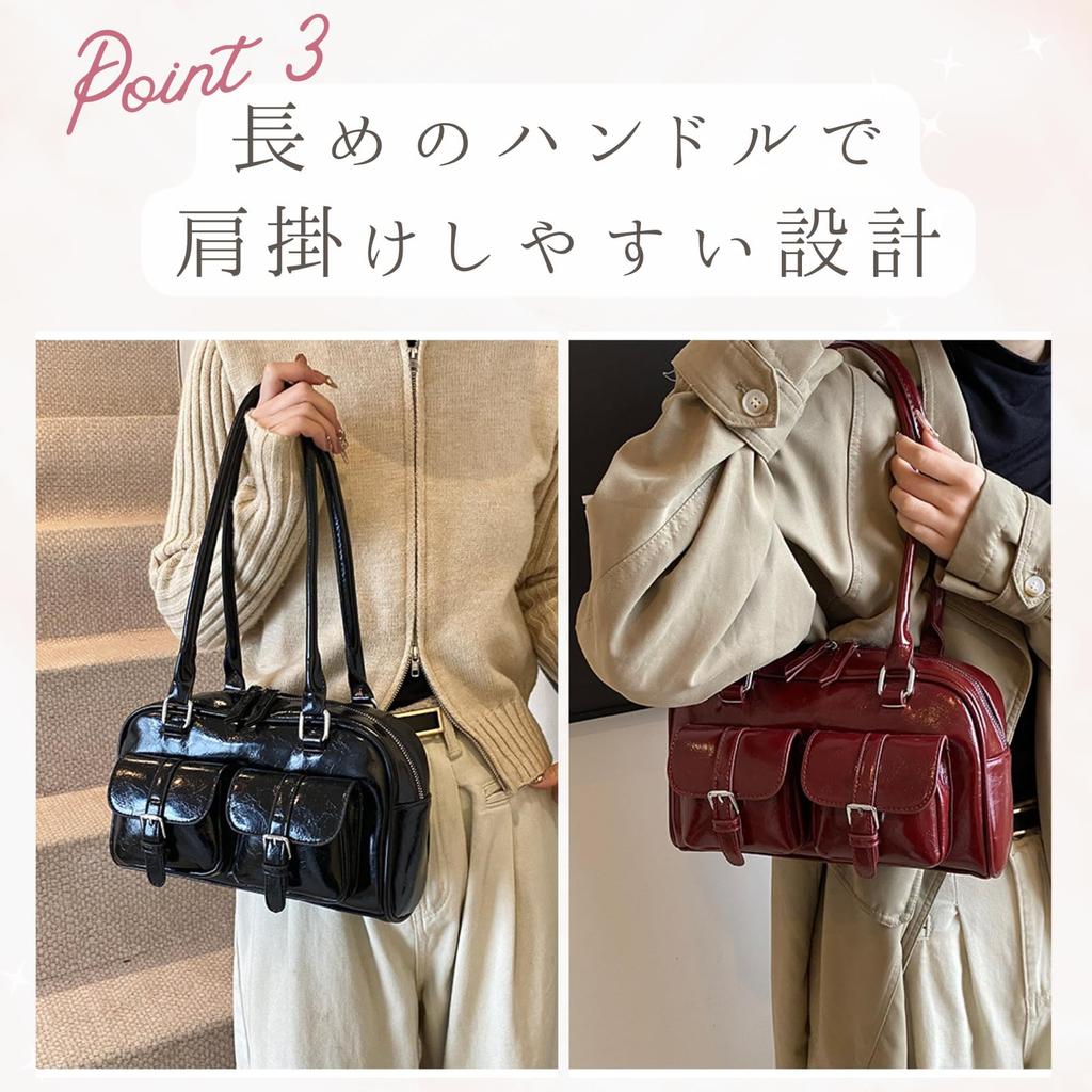 Harujio Mini Boston Bag, Horizontale Tasche, Damen-Umhängetasche, Tote Bag mit doppelter Tasche, Kleine horizontale Boston Bag, Breit, Trendig, Stilvoll, Niedlich,