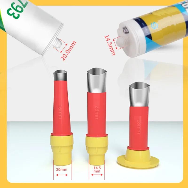 22PCS Stainless Steel Caulk Nozzle Applicator With Base Kits Silicone Sealant Finishing Tools Bathroom Sink Joint Nozzle