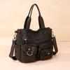 Retro Fashion Motorcycle Women's Bag  New Versatile High Quality Travel Bag - Large Capacity Commuter Simple Shoulder Bag