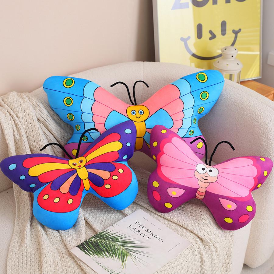 Soft Butterfly Pillow Plush Toy Doll Color Butterfly Doll Girl Accompanying Soothing Ragdoll Doll