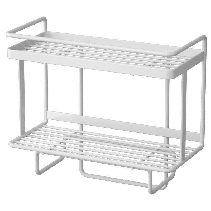 1Pc Bathroom Accessories Shelf Above The Toilet Tank Wrought Iron Toilet Punch-free Multi-functional Storage Rack