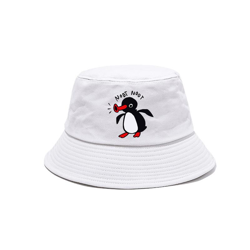 Noot Noot Pingu Cappelli Panama Nuovi Cotone da Esterno Cappello a Secchiello Pingu Arrabbiato Estivo Fresco Cappelli da Sole Bob Cappello Pinguino