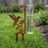 Freeze Proof Garden Rain Meter Vintage Flower Bird Yard Rainfall Monitor  Bird Watching