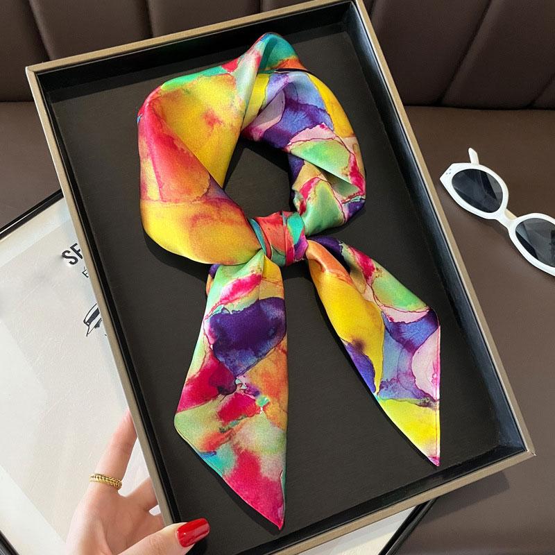 Square Scarf 100% Natural Silk  Women Hairband Foulard High Quality Bandana Scarfves Female Neckerchief Headkerchief Shawl Wrap