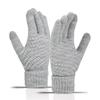 Women's Winter Velvet-Lined Touchscreen Knit Gloves - Cute, Thick, Korean Style, Cold-Proof