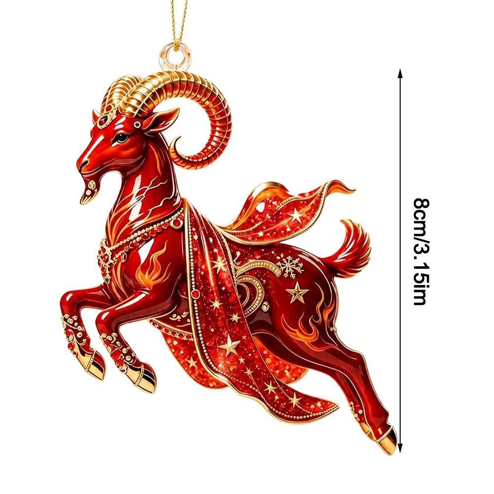 Galloping Goat Goat Hanging Ornament Shining Animal Hanging Decoration  Christmas Tree Ornament