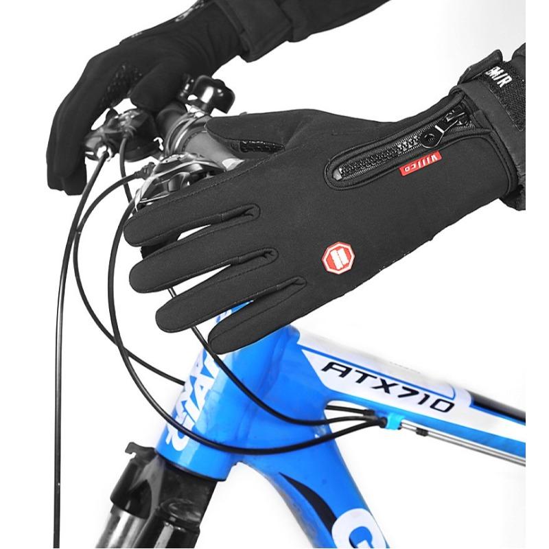 Fleece men's and women's ski cold-proof touch screen warm sports cycling non-slip full finger bicycle gloves