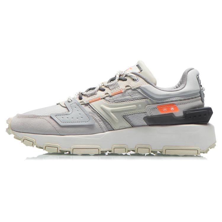 New LiNing Cloud Sword Reflective Cushioned Slip-Resistant Abrasion-Resistant Low-Top Running Shoes Gray Orange AGCR327-1