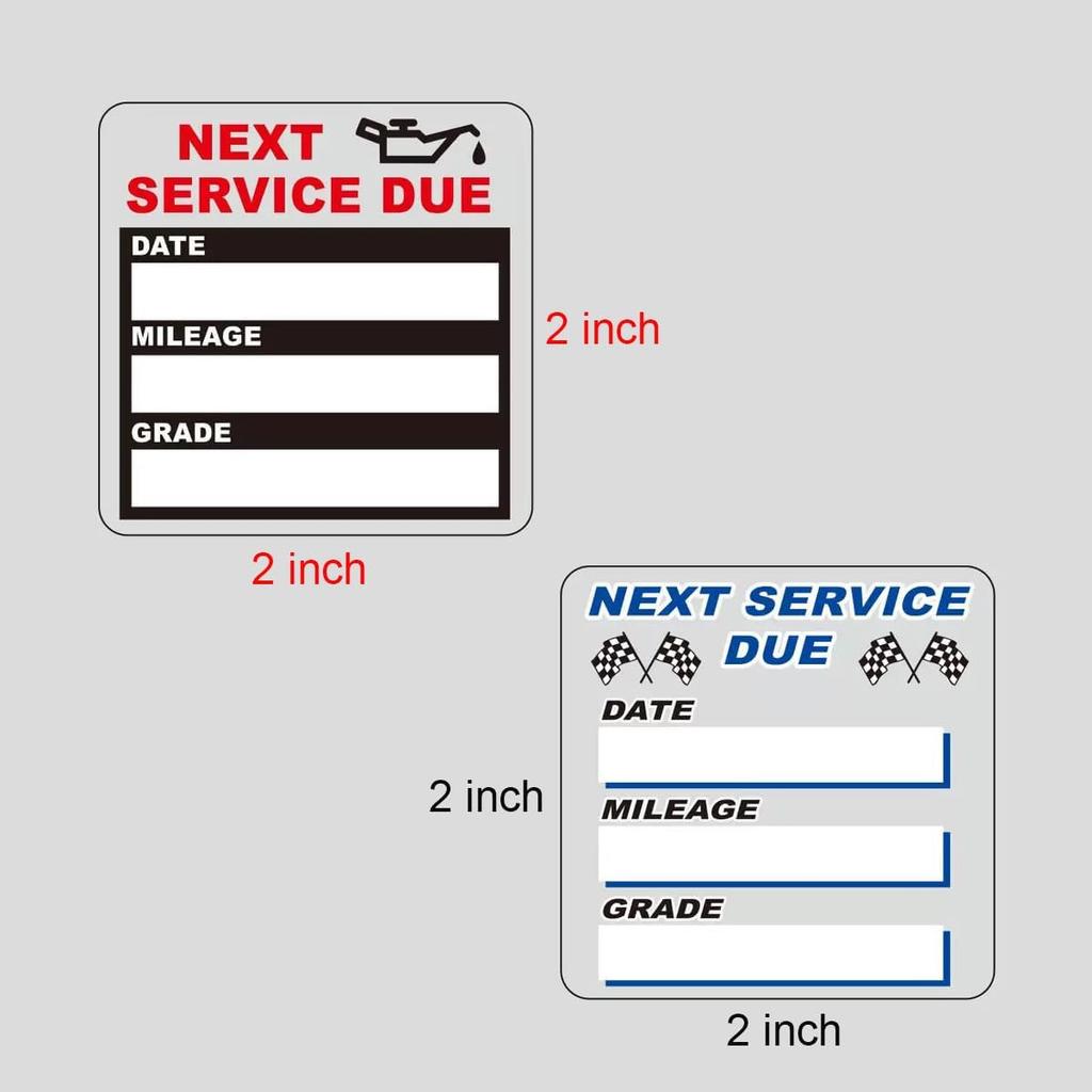 Oil Change Stickers, Static Cling Decals 120pcs 2x2 Inches Oil Change Reminder Clear Sticker for Windshield, No Residue Clear Next Service Due Labels