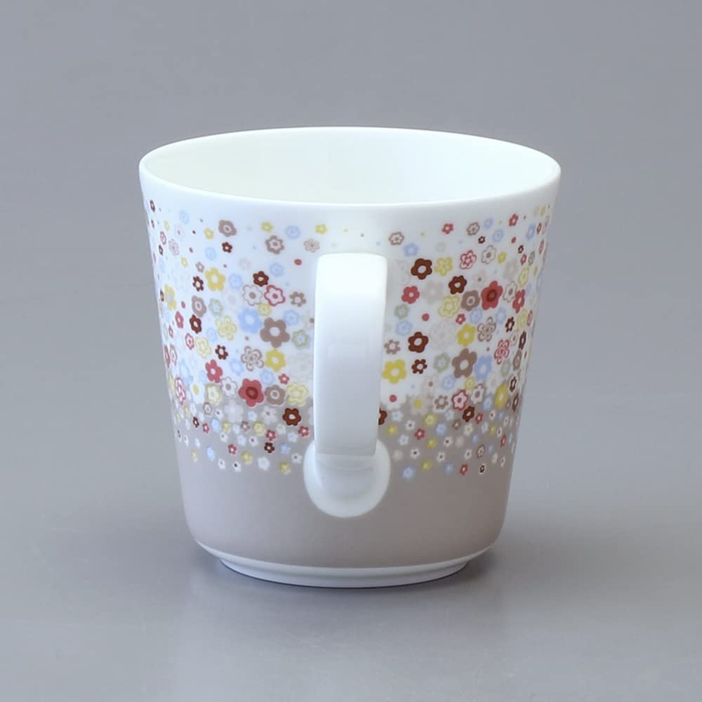 NARUMI Portulaca Mug, 340cc, Gray, Comfortable Matte Texture, Microwave-Safe, Dishwasher-Safe, Gift Boxed, 52447-2923