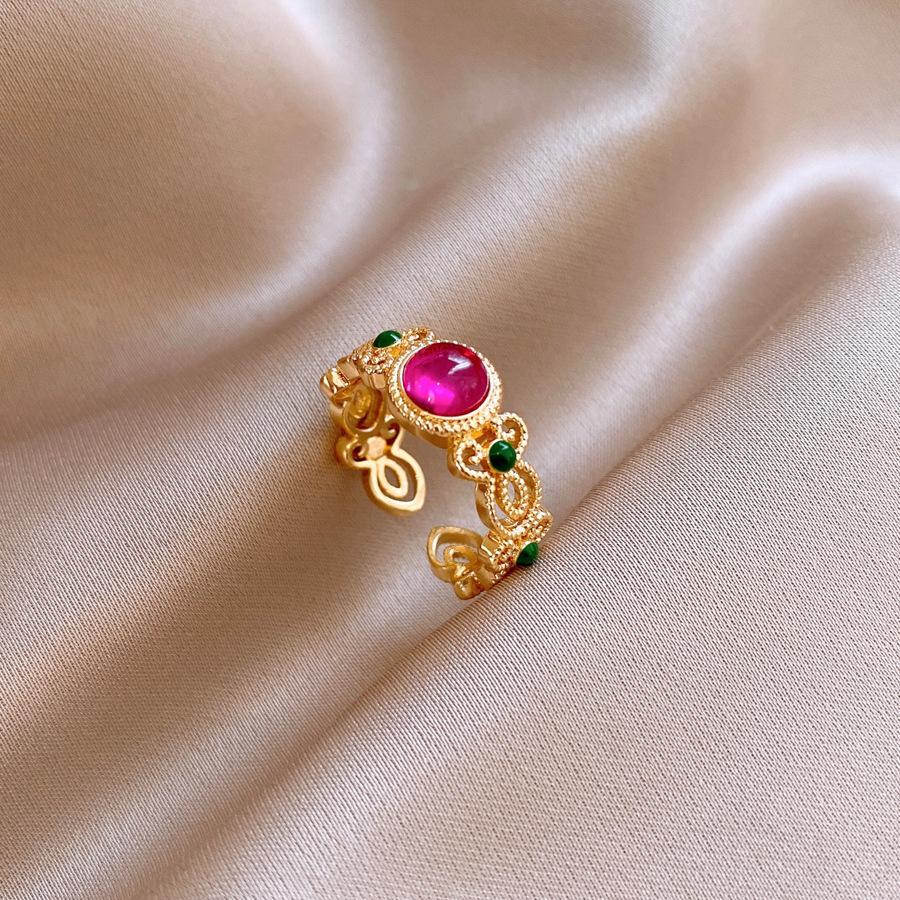 Vintage Palast Blumenring Diamantstil Leichter Luxus Premium Zeigefinger Schmuck