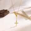 Number 8 Cross Necklace Minimalist Short Choker for Women Trendy Layering Jewelry