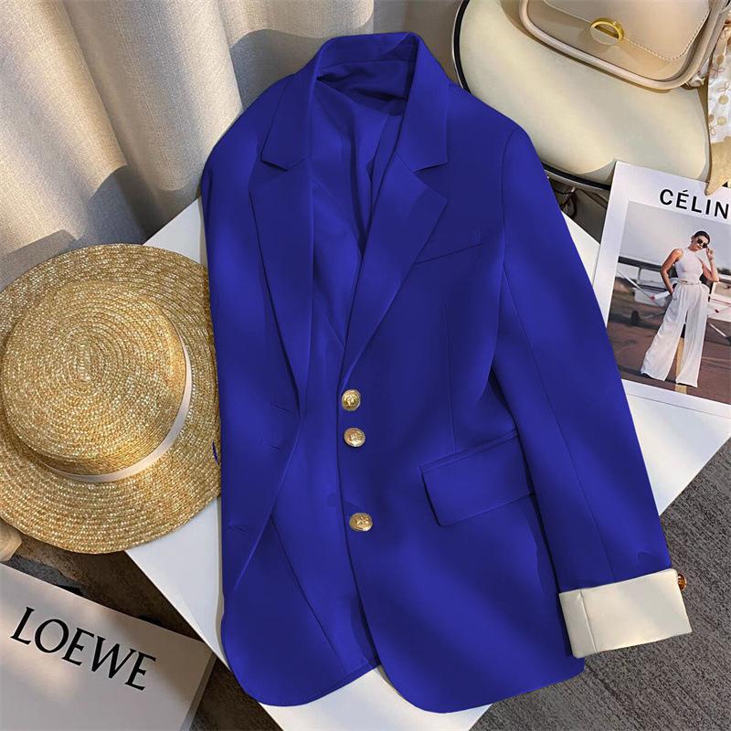 2026 Spring High-End Women's Blue Chic Suit Jacket - Korean Style