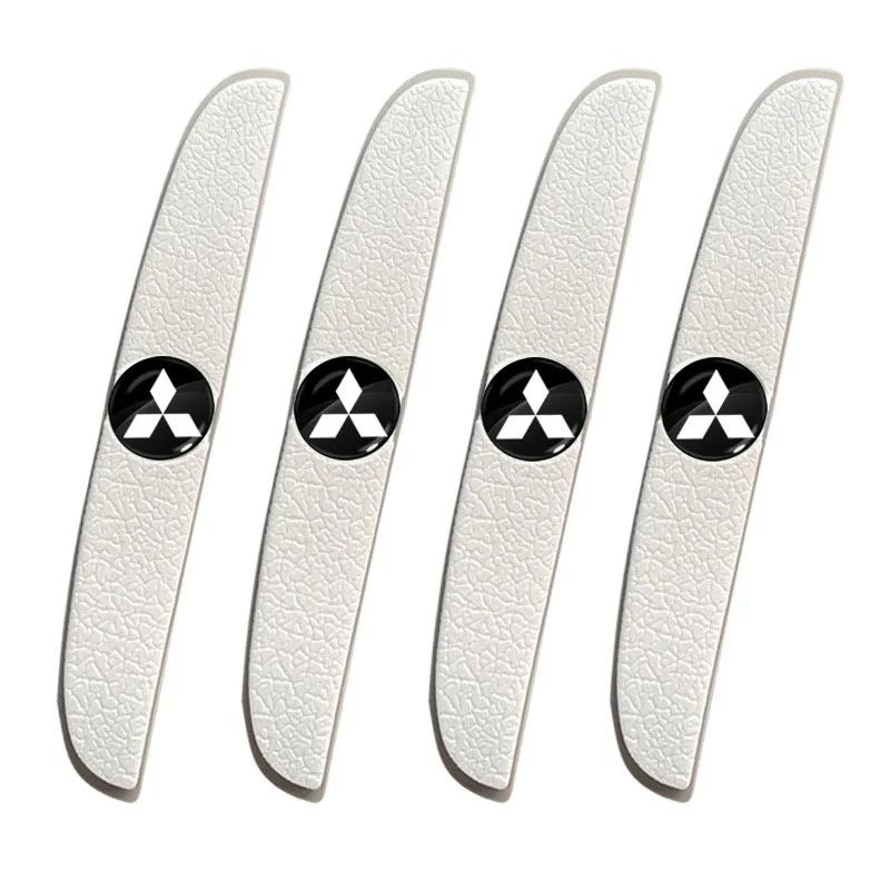 4Pcs Car Door Anti-Collision Strip Rearview Mirror Protection 3D Emblem For MitsubishiS Lancer ASX Mirage Pajero Sport Xpander