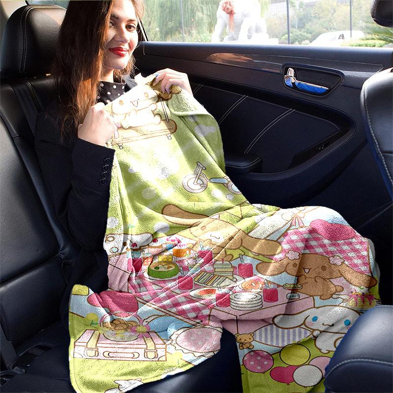 1pc Sanrio Picnic Scene Blanket, Perfect for Home Decor, All Seasons Use, Living Room, Travel, Camping, Car Blankets, Beach, Office Naps, Gift Idea fo