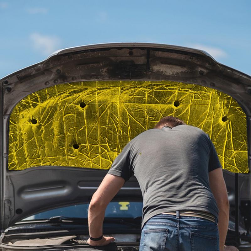 1x0.5m 2x0.5m Fireproof Heat And Sound Insulation Mat Aluminum Foil Self-adhesive Heat Insulation Mat Car Interior Accessories