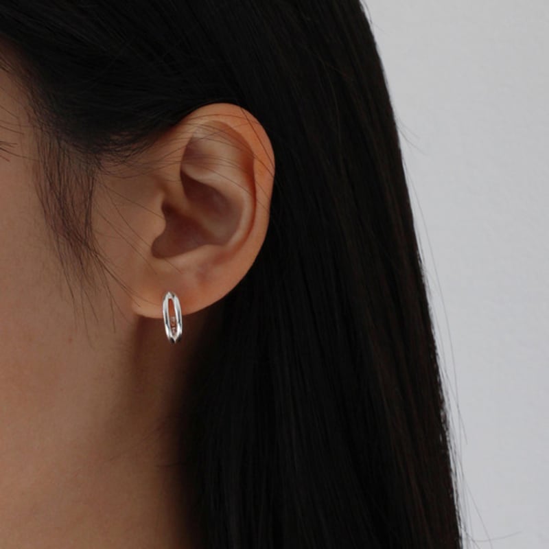 NORMALLEE [Silver 925] Double Line One-touch Earrings