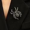 Dark Gothic Full of Black Rhinestone Spider Broochs for Men Women Halloween Retro Punk Skull Pin Personality Decorative Jewelry